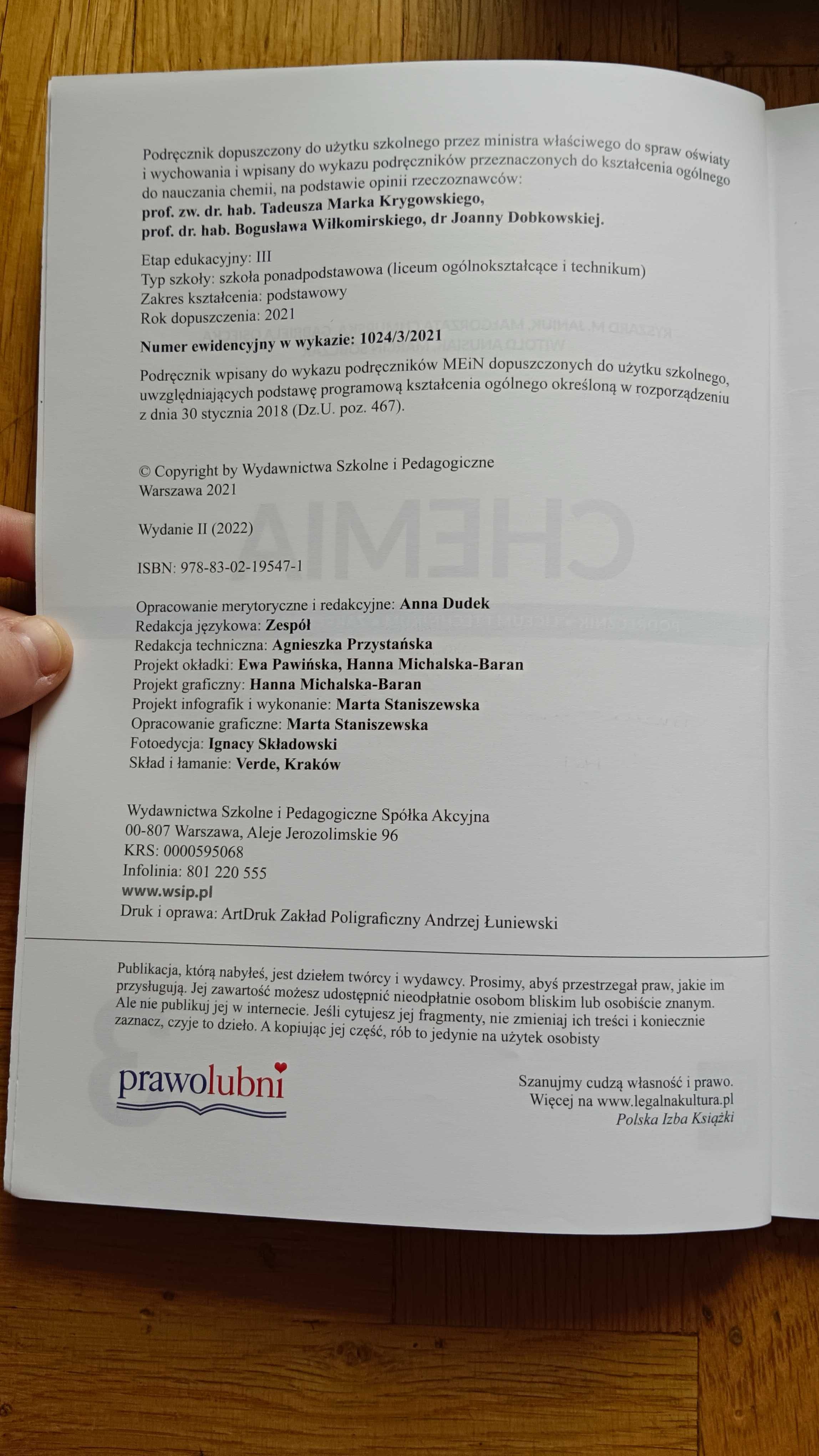 Chemia 3, WSiP, zakres podstawowy - liceum i technikum