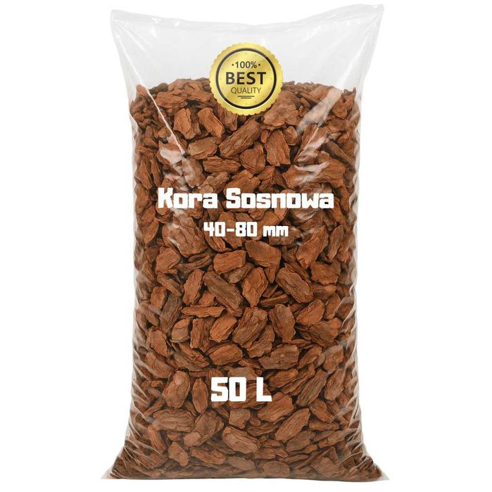 Kora sosnowa 40-80mm worek 50L Sortowana Duża możliwa wysyłka