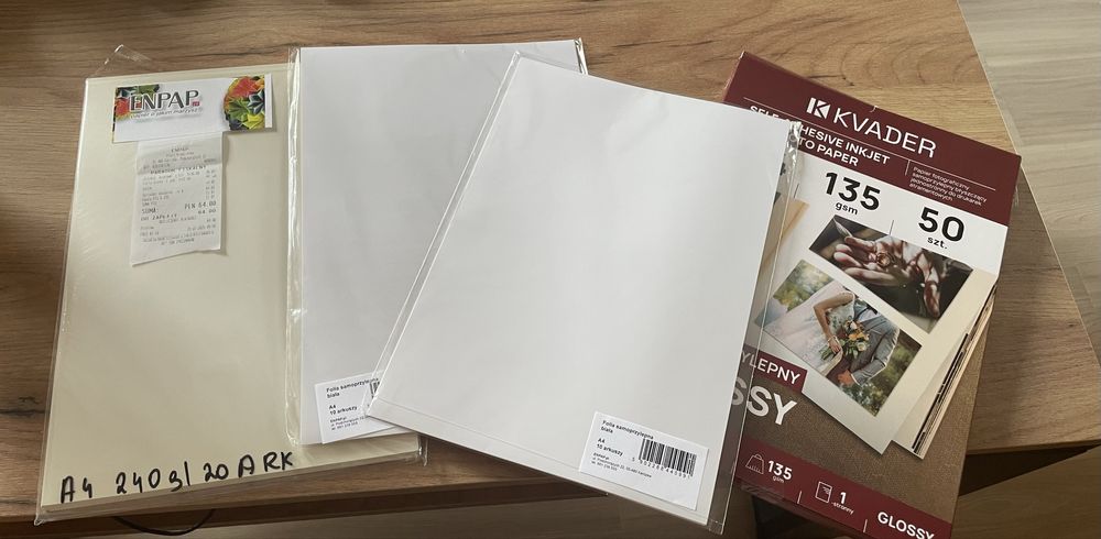 Papiery/folie do drukarki