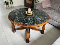 Stare meble, stolik drewniany z marmurowym blatem