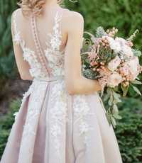 Свадебное дизайнерское платье xs
