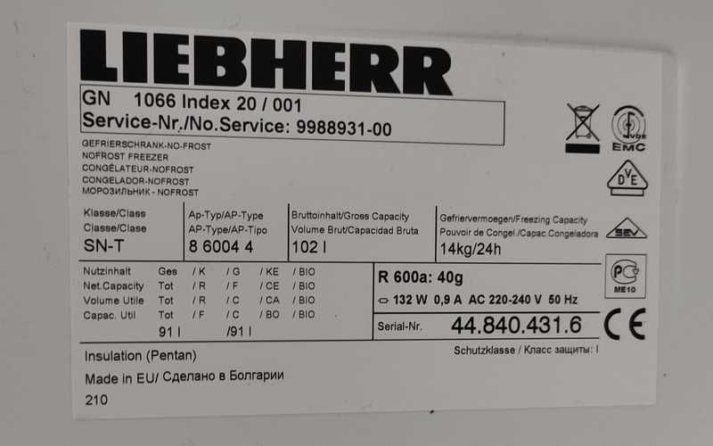 Морозильна камера Liebherr GN 1066 index 20/001