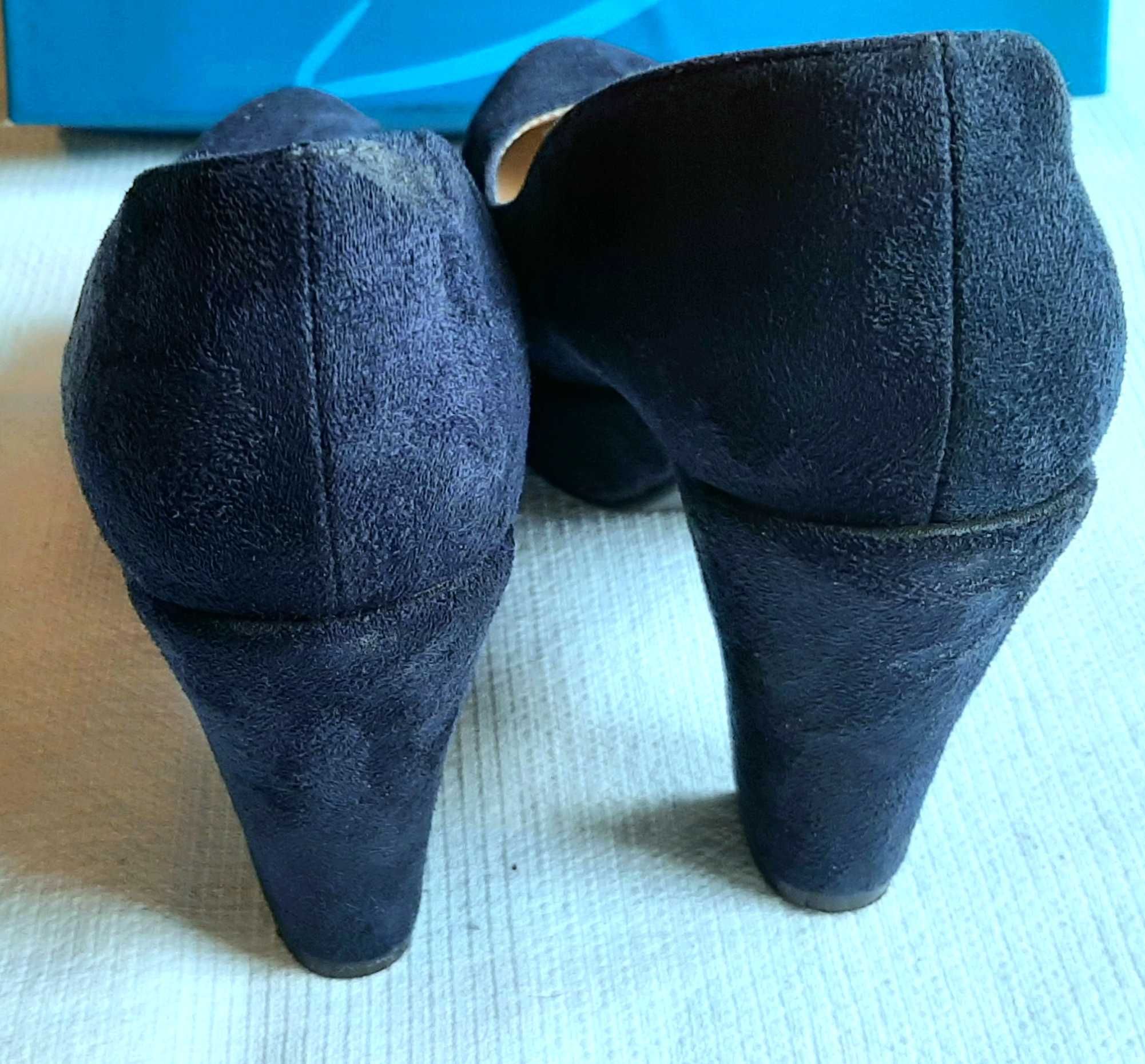Sapatos n38 Nobuck Azul-Marinho