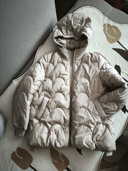 Куртка осіння сіро-пудрового кольору 152 розмір