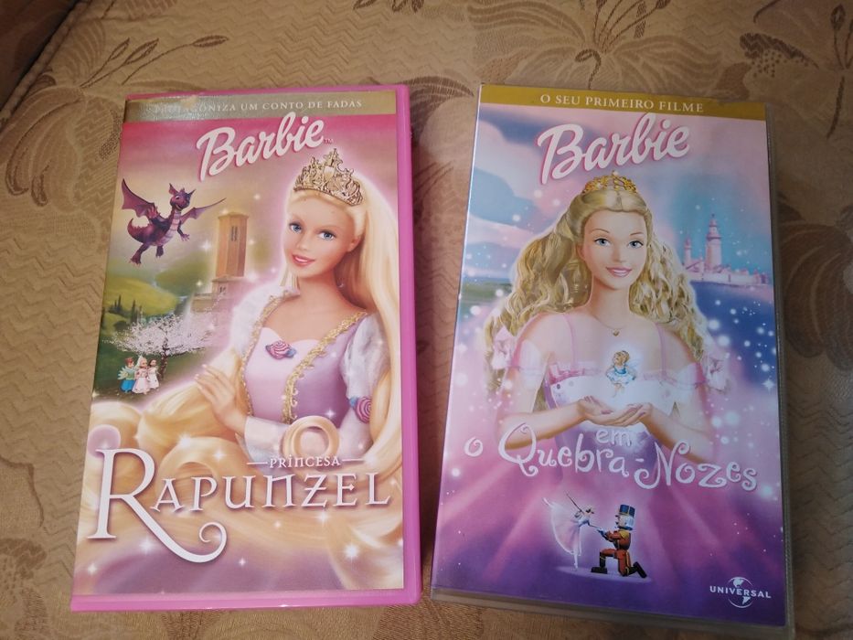 2 Cassetes da Barbie. Barbie Rapunzel e Barbie em O Quebra Nozes.