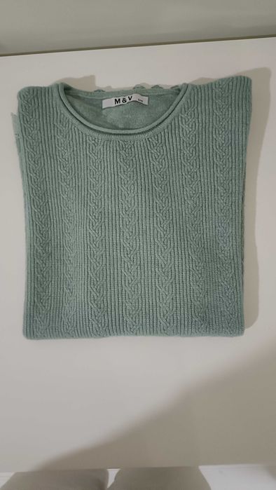 Camisola de Malha Verde Água