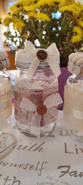 3 potes de vidro artesanais