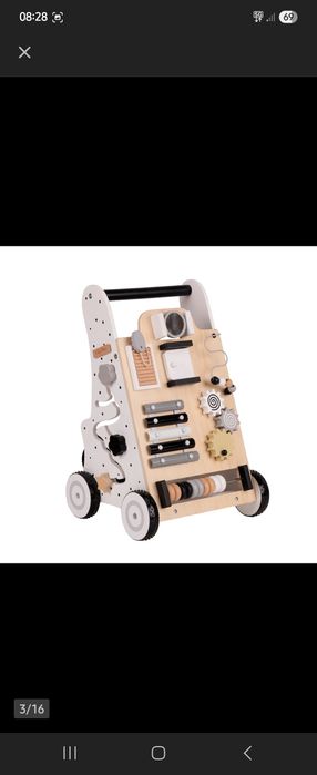 Drewniany Chodzik Pchacz Edukacyjny Interakcyjny KiddyMoon WK-001