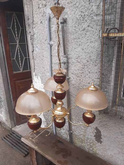 Candeeiro vintage dourado e rosa gold