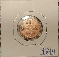 Alemanha - moeda de 1 pfennig de 1819