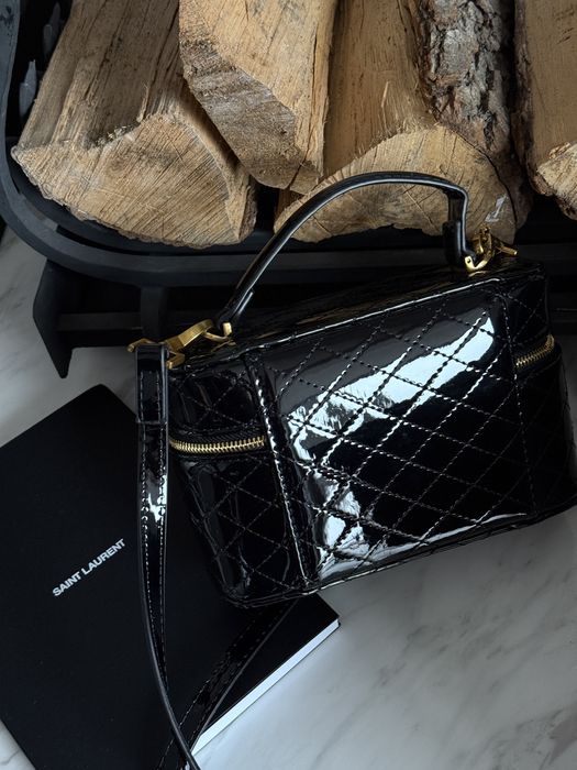 Сумка YSL Yves Saint Laurent шкіра | бургунді та чорна