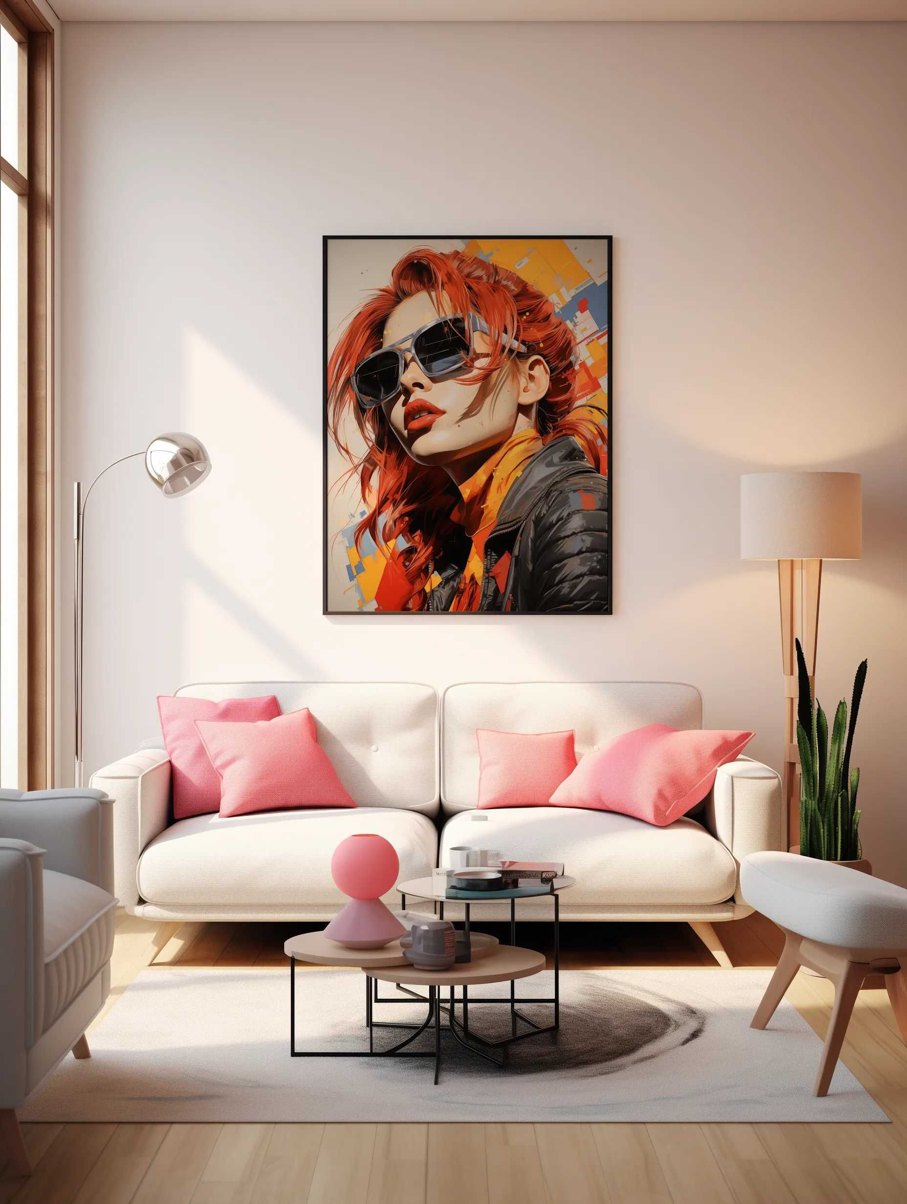 Plakat na Ścianę Obraz Kobieta Rude Włosy Portret 50x70 cm ElliveX