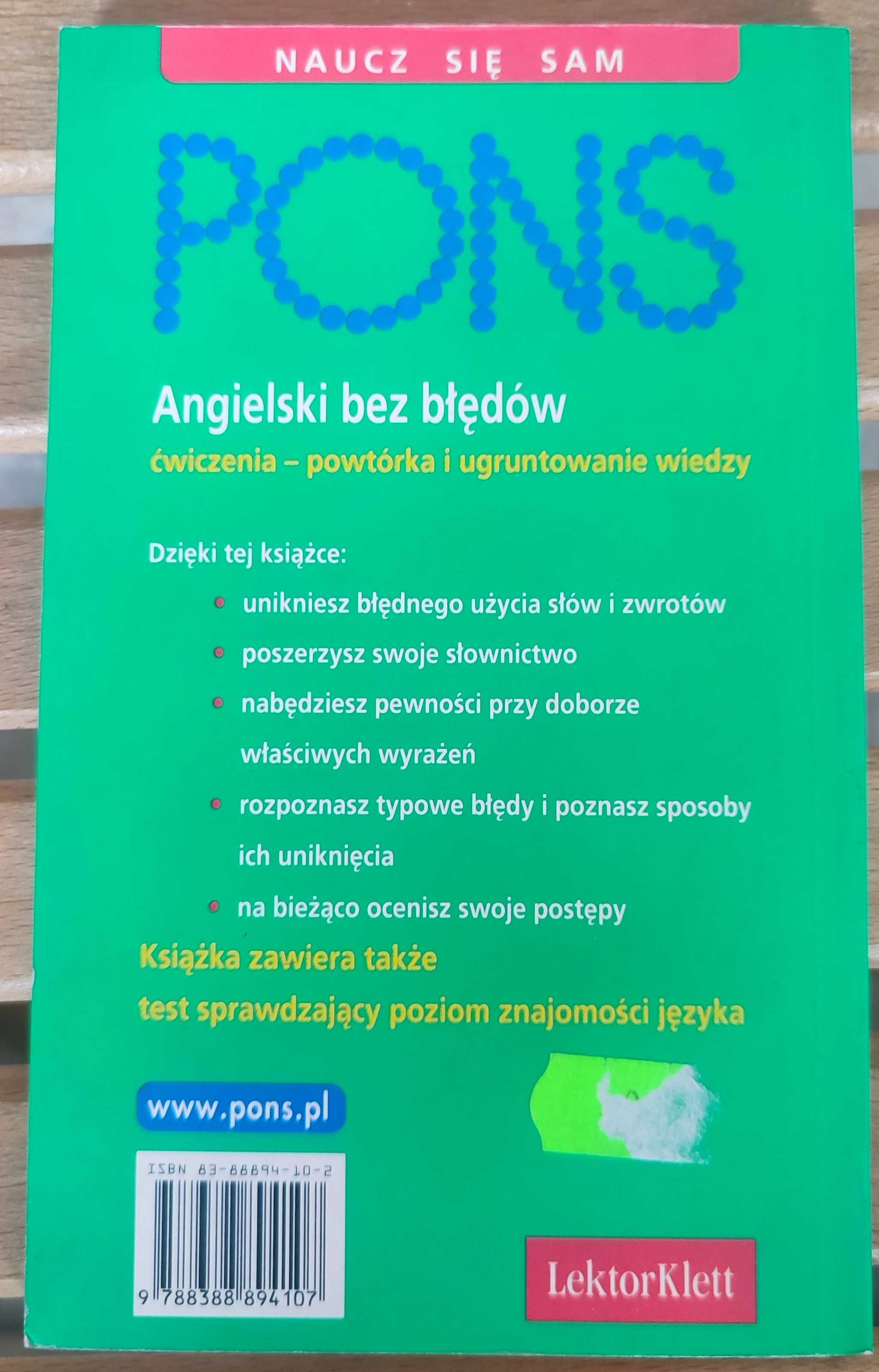 PONS Angielski bez błędów - ćwiczenia powtórka i ugruntowanie wiedzy