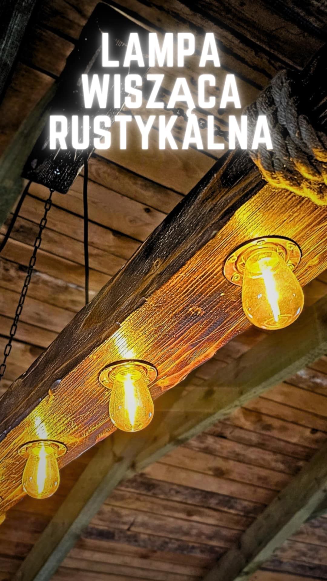 Nowa rustykalna drewniana lampa oświetlenie Loft ręcznie wykonana