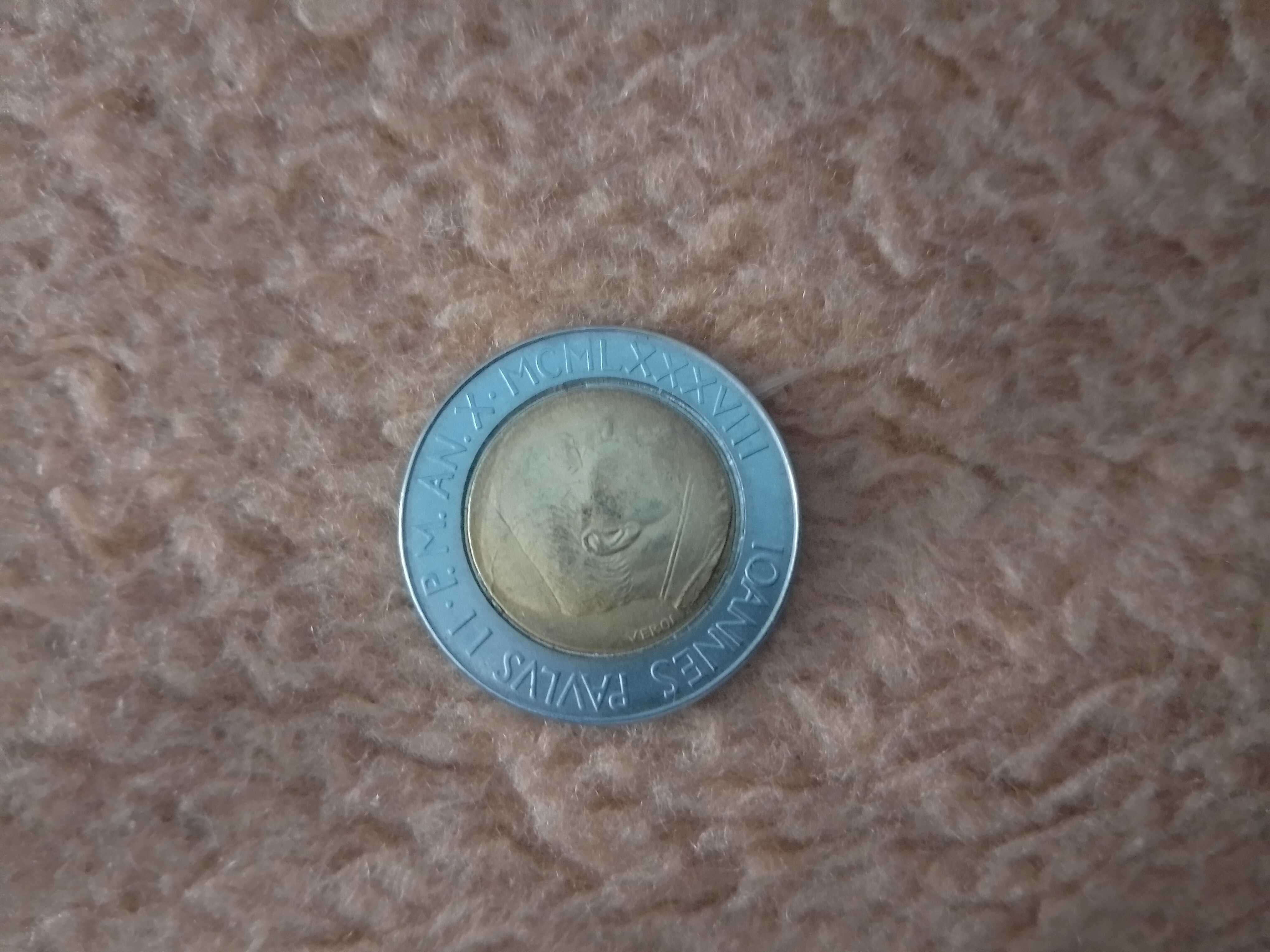 Watykan Jan pawel2 500 lirów 1988 ladna
