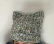 Czapka kocie uszy kot handmade crochet zimowa