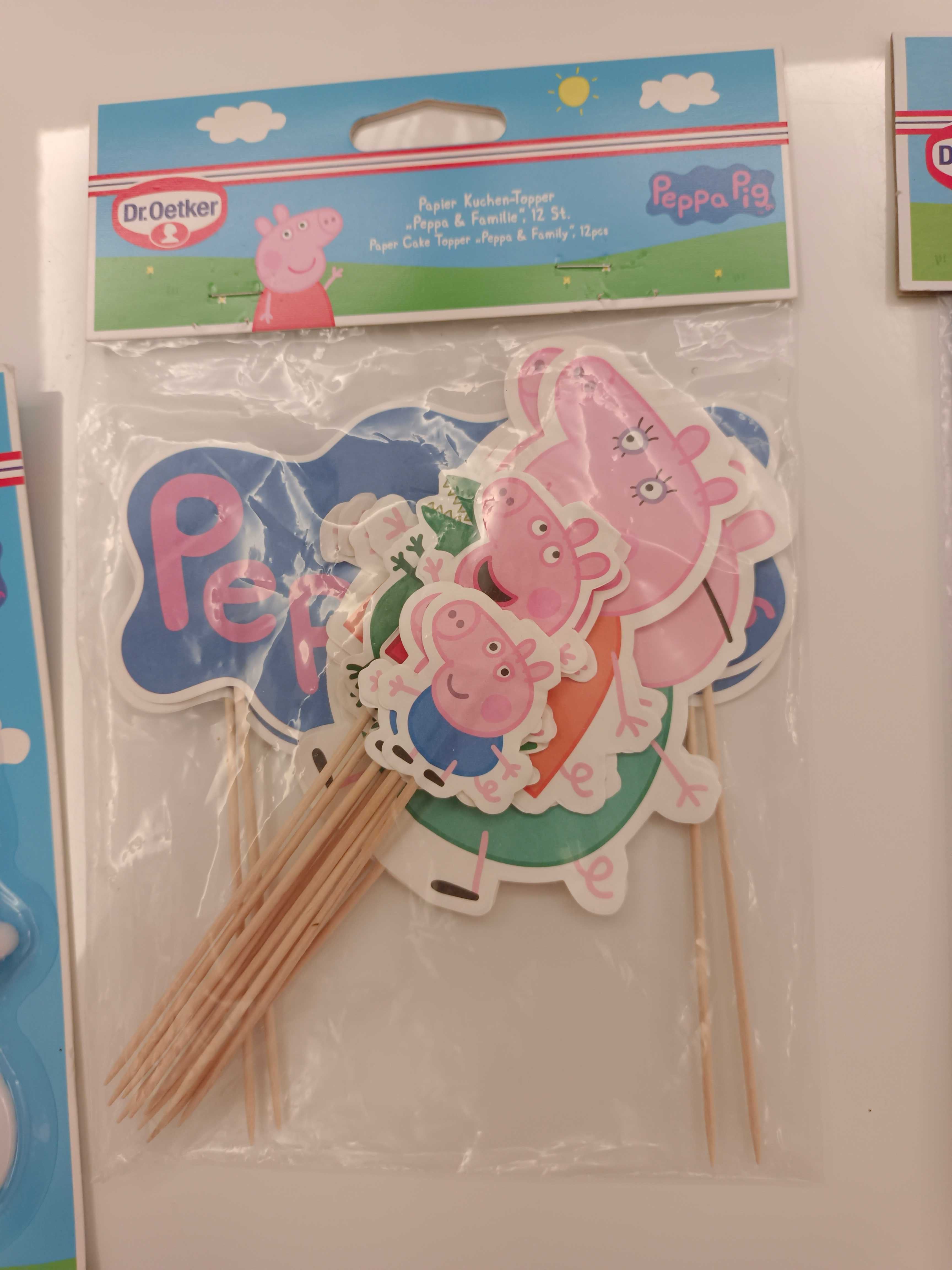 Dr. Oetker nowe Papierowe toppery na ciasto tort Świnka Peppa