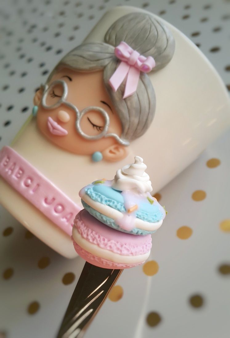 Kubek łyżeczka handmade fimo