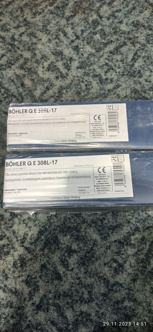 Електроди для нержавіючої сталі Bohler 308 та 309