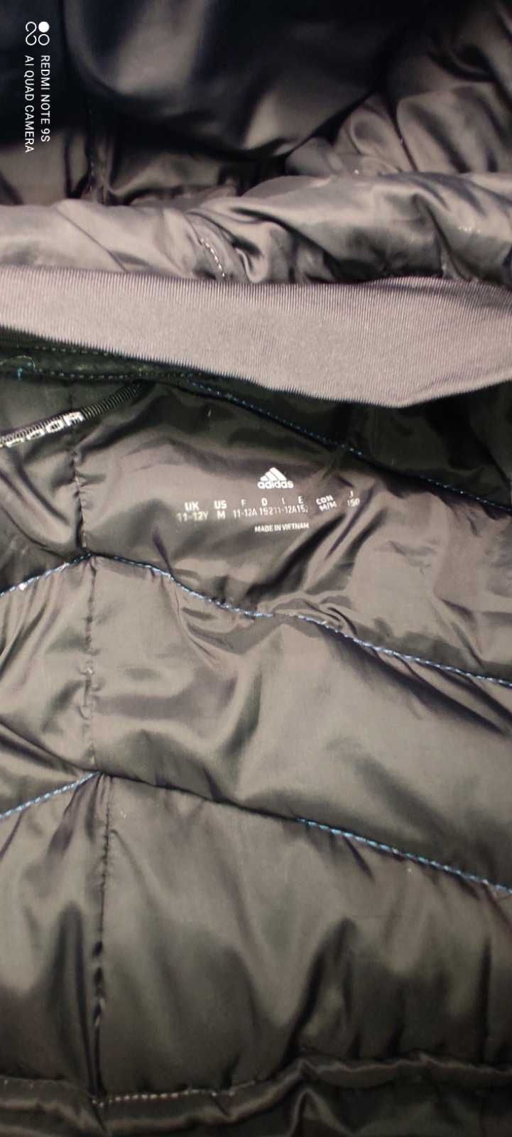 Kurtka puchowa Adidas Original 11-12 lat 152 sm W prezencie Czapka