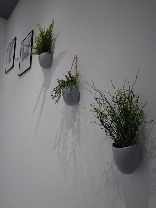 Zestaw 3 doniczki wiszące na kwiaty dekoracja dom na ścianę kwiaty