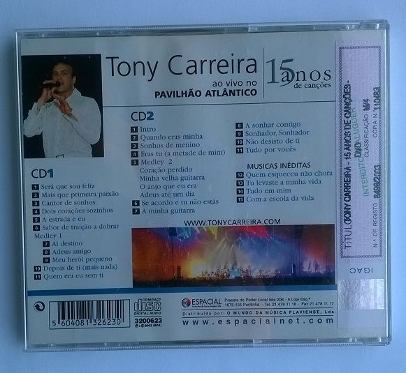 CD Tony Carreira - Ao Vivo No Pavilhão Atlântico