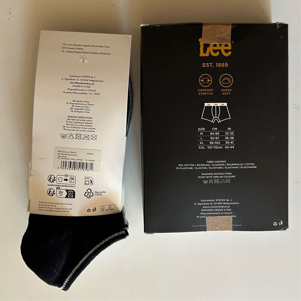 Bokserki LEE xxl skarpety Wrangler 43 - 46
