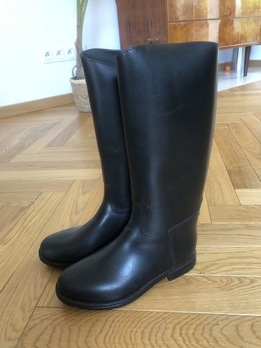 Kalosze gumowce Fouganza r. 34 do jazdy konnej konskie czarne wysokie