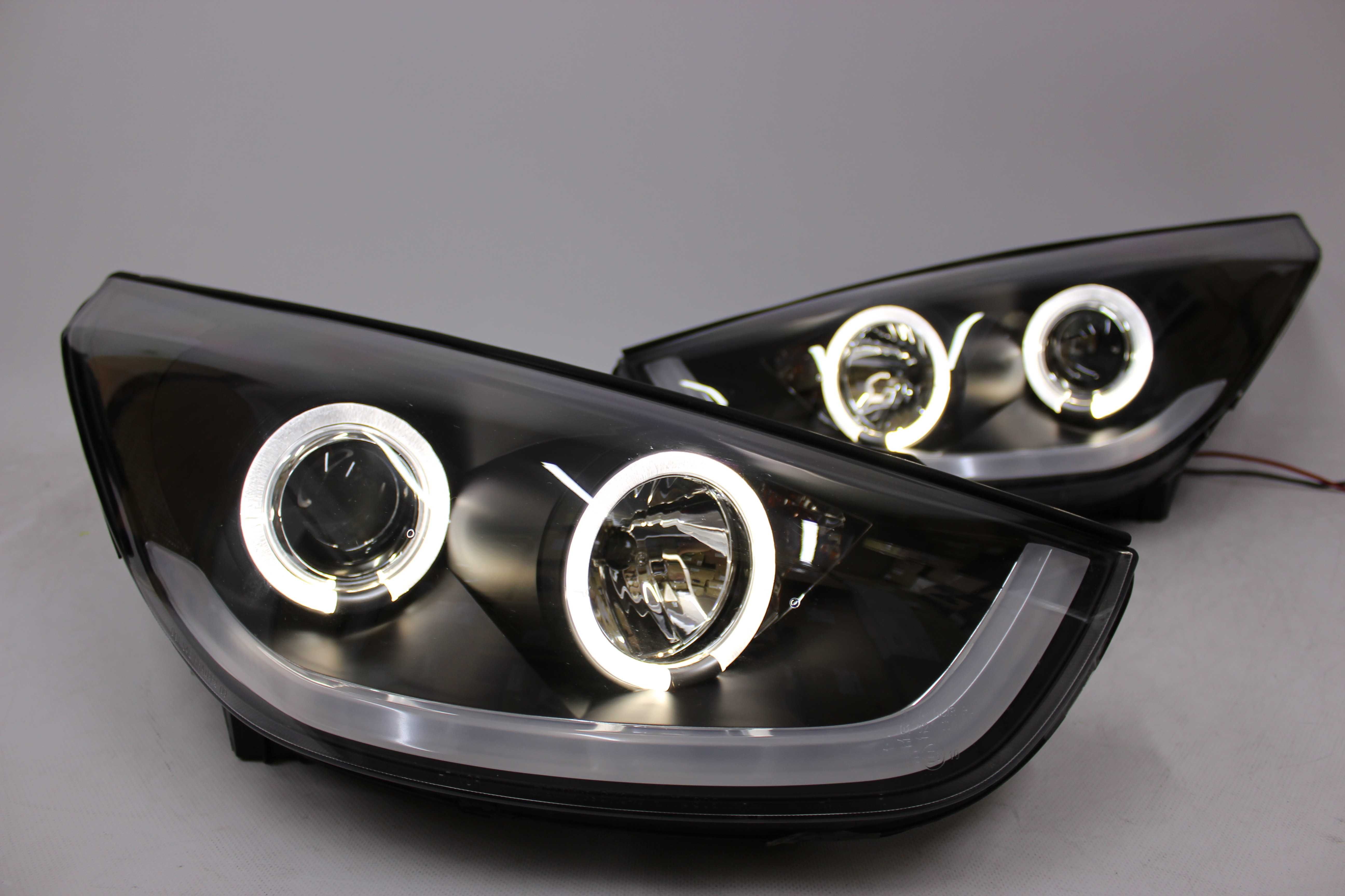 Lampy przednie przód HYUNDAI TUCSON IX35 10-13 LED BLACK RINGI IGŁA
