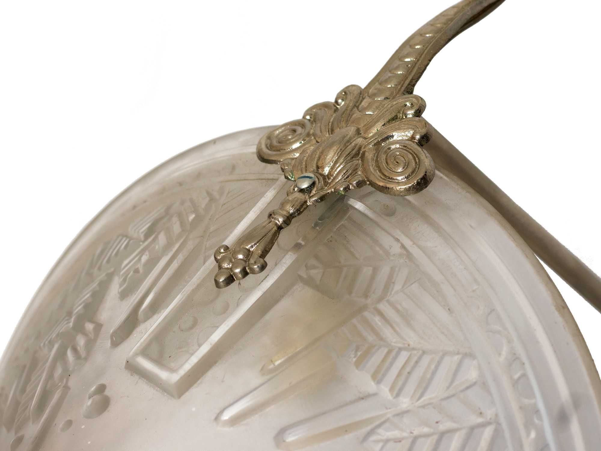 Lustre Muller Fréres vidro niquelado | Art Deco