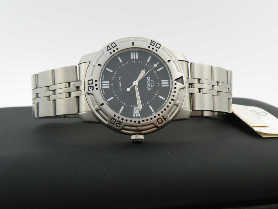 Doxa Automatic Czarna NOS z Lat 90-siątych Komplet