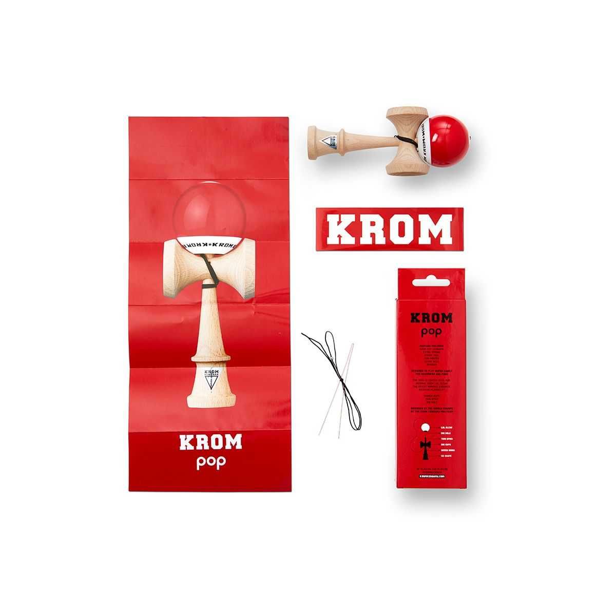 Kendama KROM POP z dodatkową powłoką LOL czerwony, wysyłka 24 h