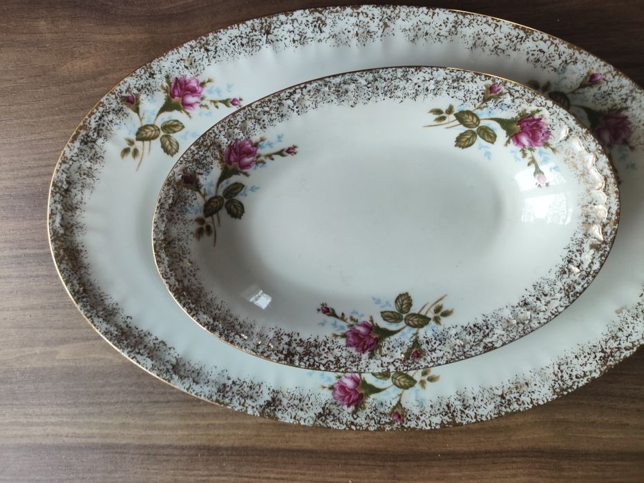 Półmisek i patera salaterka sledziarka schlesische handarbeit