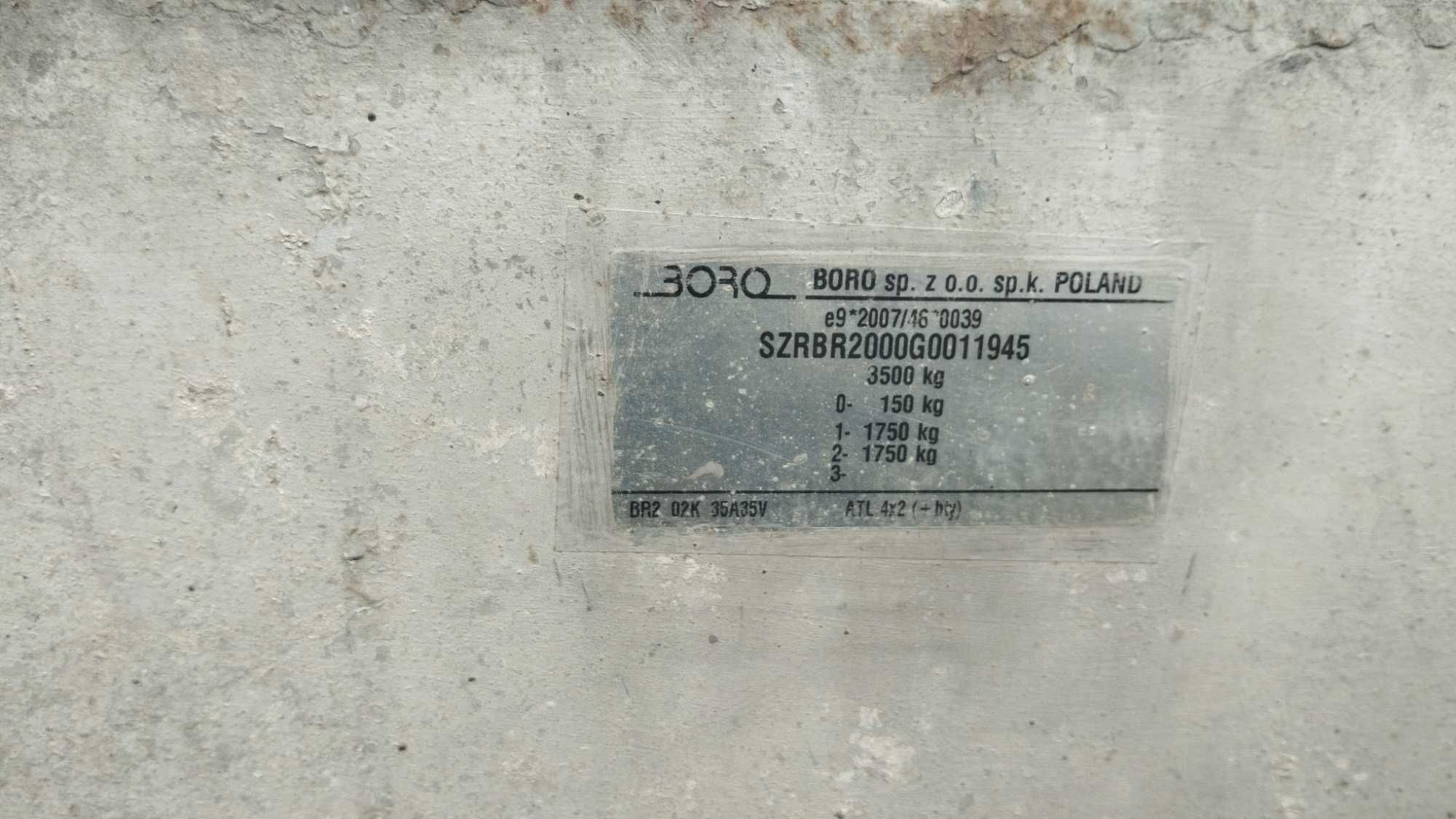 Przyczepa Bora 3,5 DMC 2016r wym. 4/2