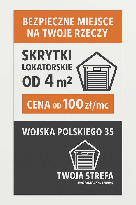Skrytki lokatorskie 4 m² 100 zł/mc