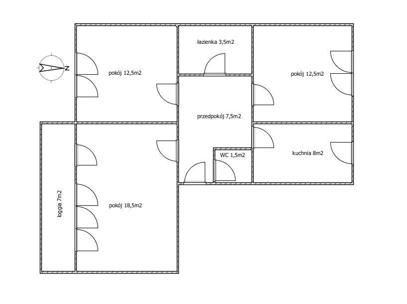** OKAZJA SIEWNA 3pok 65m2 Osobna Kuchnia MPEC LOGGIA Parking **