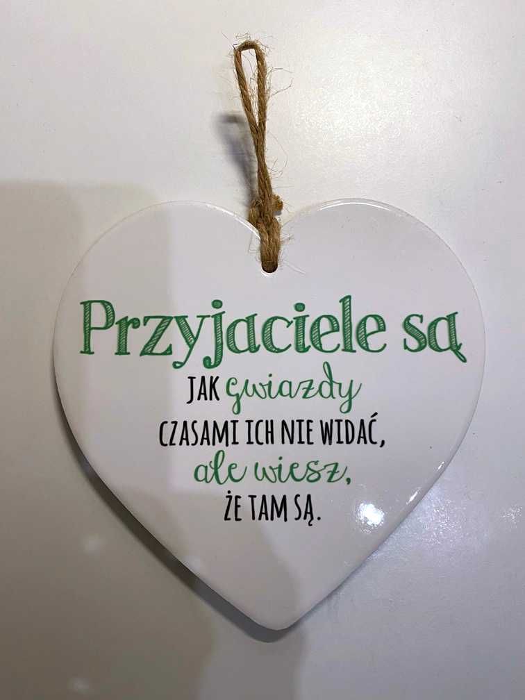 Ozdoba na ścianę, białe serce, prezent dla przyjaciela