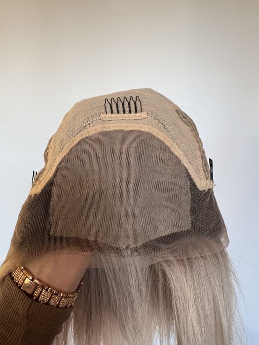 Женский парик натуральный волос блонд с имитацией кожи головы