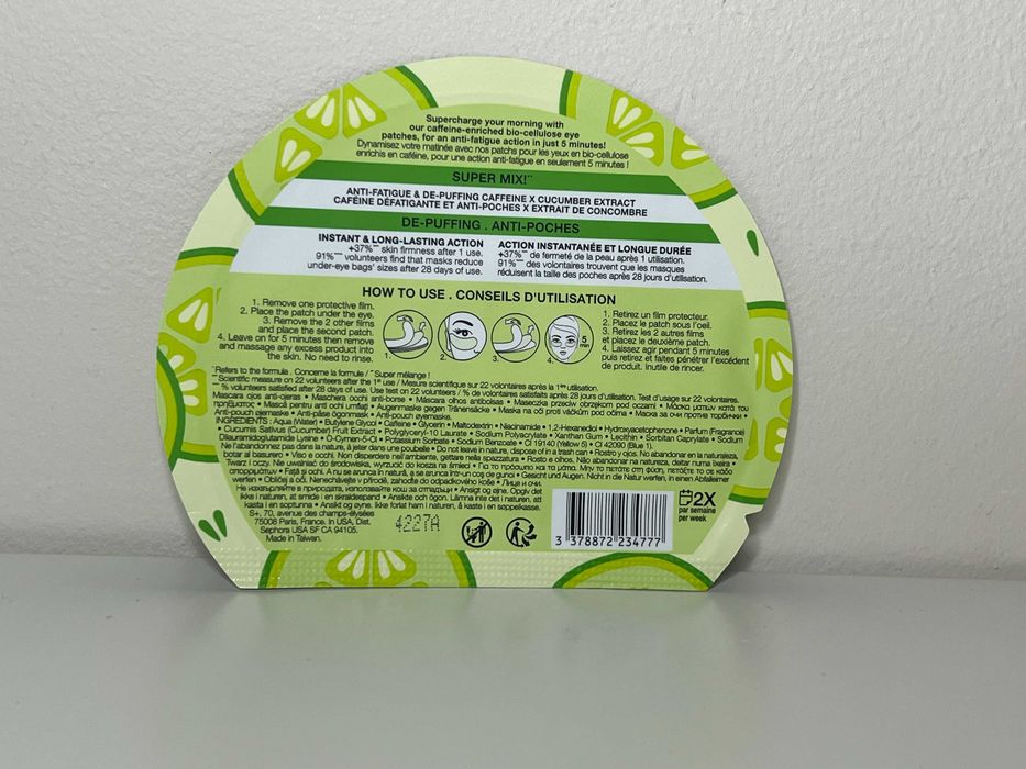 SEPHORA Anti-Fatigue Eye Masks Biocelulozowe maski na oczy płatki