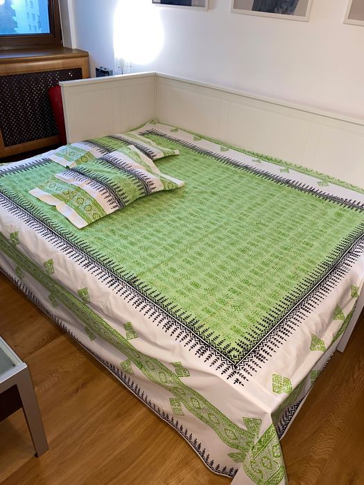 Komplet pościeli boho z bawełny, ręcznie block printed z Bangladeszu
