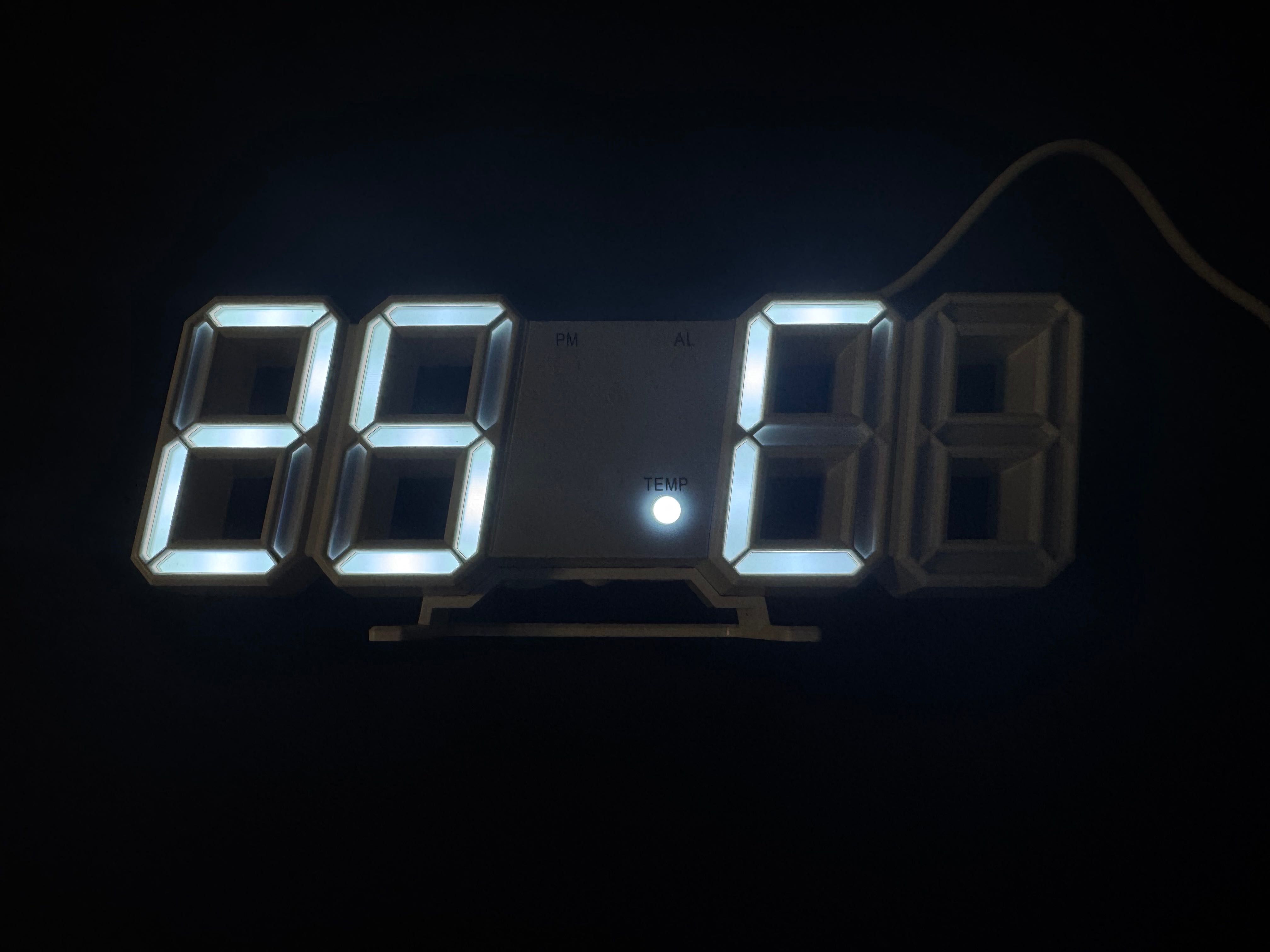Zegar LED ścienny/stolikowy z alarmem i termometrem