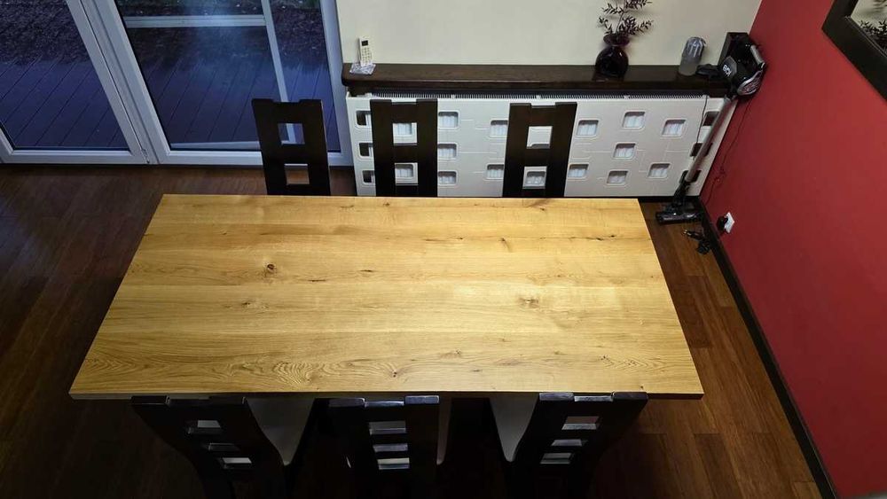 Stół dębowy 200x100 cm lite drewno dębowe nogi pająk