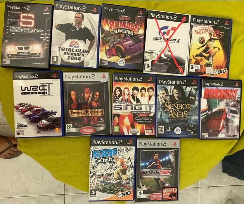 Diversos jogos do PS2 e PS3 original.