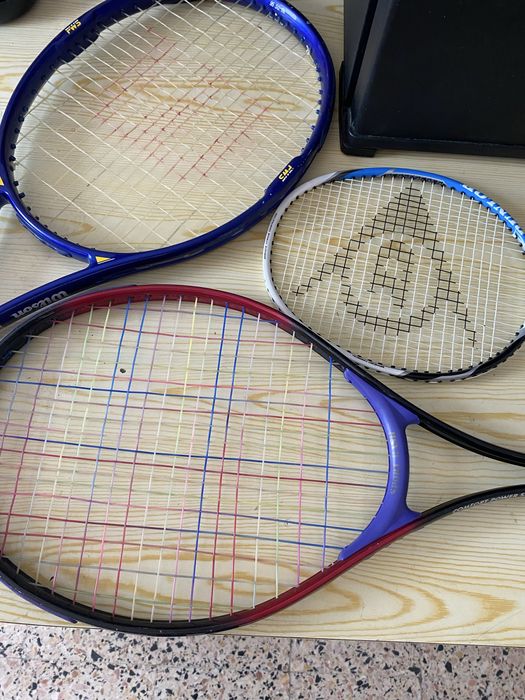 2 raquetes tenis 1 badminton