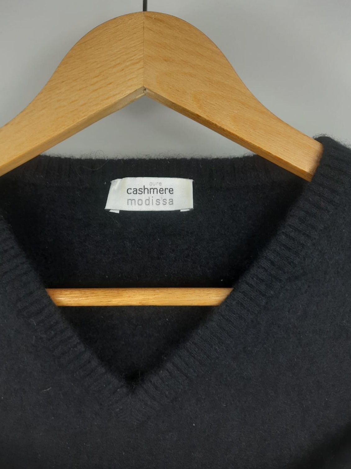 Kaszmirowy sweter klasyczny elegancki 100% kaszmir wełniana bluzka S