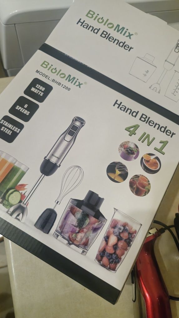 Ручний блендер BIOLOMIX 4 в 1, подрібнювач.