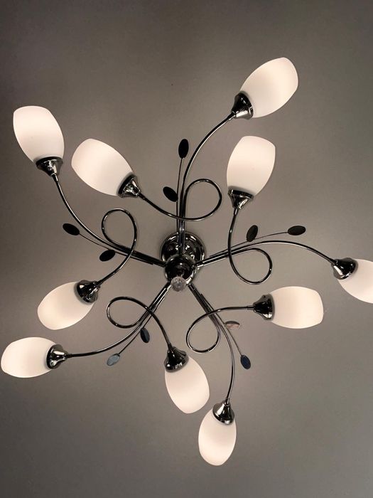 Lampa sufitowa, żyrandol 10 ramienna