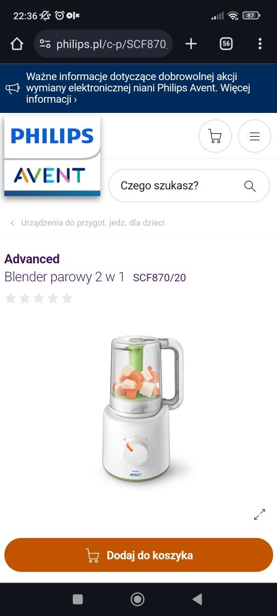 Blender mikser parowar 2 w 1 Philips Avent