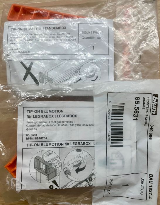 BLUM Wzorniki szczeliny frontu