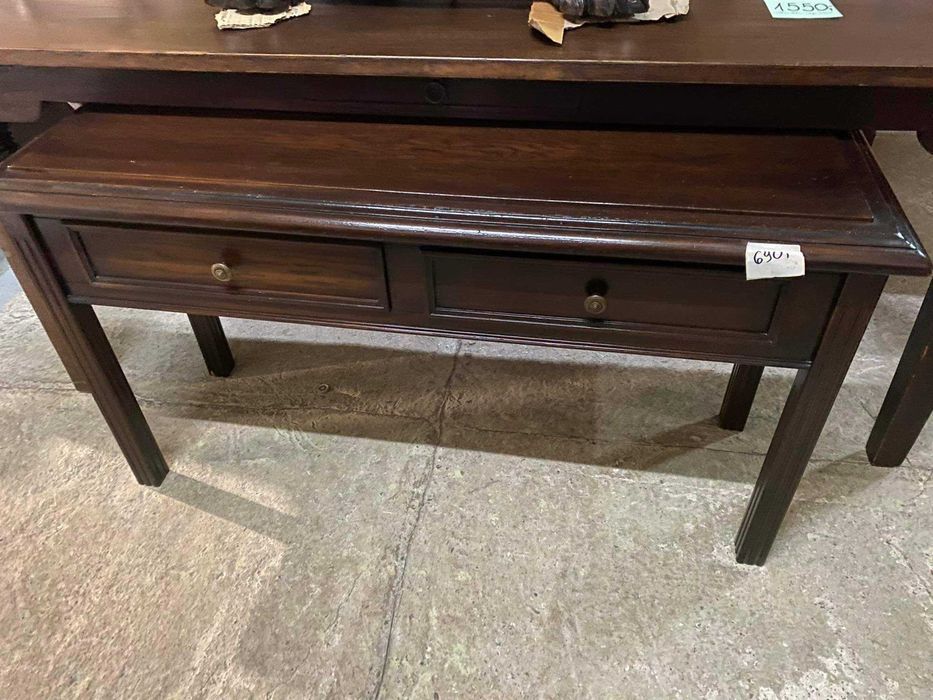 Konsola stolik drewniana dębowa ciemna elegancka FV DOWÓZ